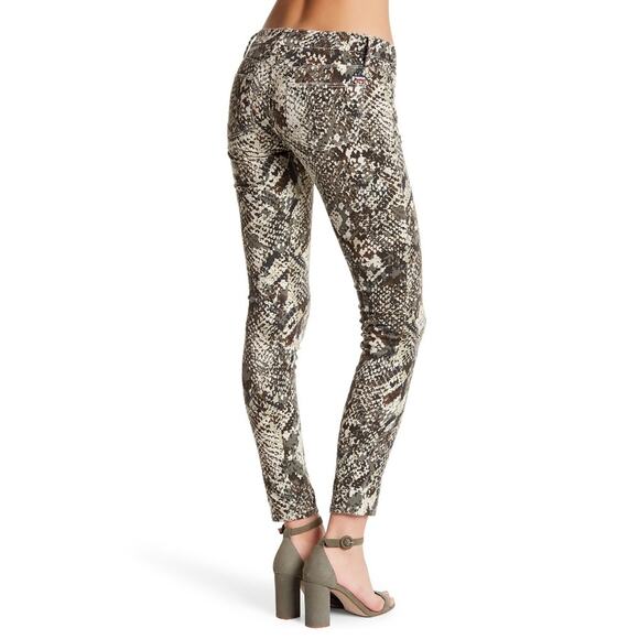 ETIENNE MARCEL snake reptile print low rise skinny jeans in camo Size 25 NEW - Picture 3 of 6